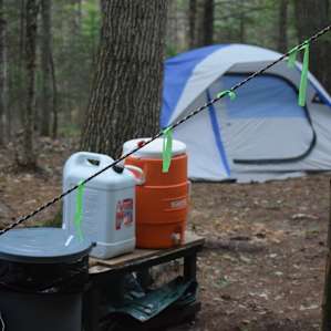 Water and trash cans were in place when we arrived