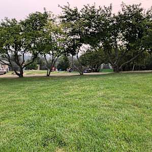 Side view of camping area