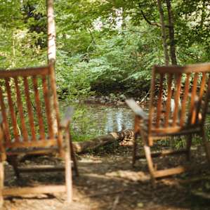 A short hike down a hill and you're at the creek! It's peaceful and quiet, perfect on a very hot summer day like we are experiencing! Cooling off with my toes in there...