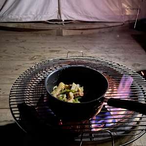 Canvas Bell Tent with Woodstove