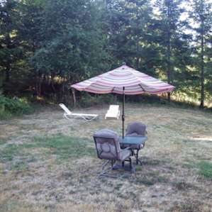 Across from the sunny campsite
