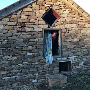 Hay loft in 1880 Stone Barn in Mont