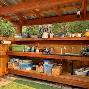 Very well stocked outdoor kitchen.