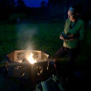 Large, new, elevated fire pit with plenty of firewood to enjoy under the stars.
