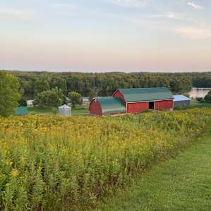 View from the camping area up on top of the hill overlooking the river.