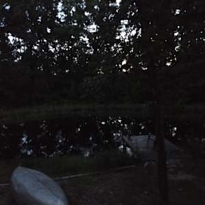 View from the cabin deck at dusk