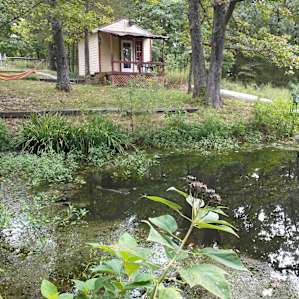 Cabin from other side of pond