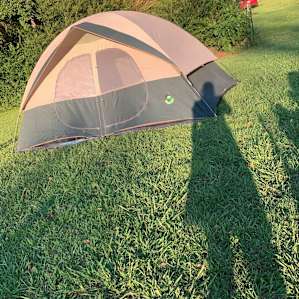 Our pitched tent