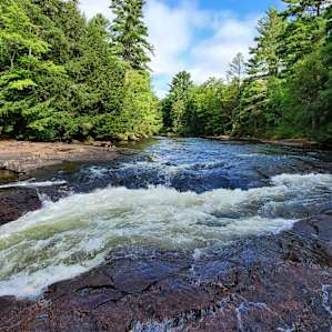 Nearby rapids downriver