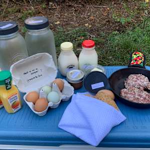 Breakfast Day 1 was Biscuits and Sausage!