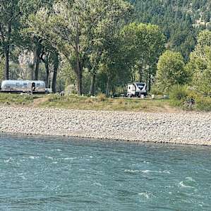 You can see our camper and Greg’s I’m across the river