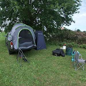 Camp very flat. Nice big tree for shade