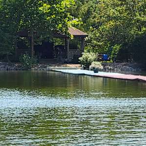 The beautiful island in the middle of the lake