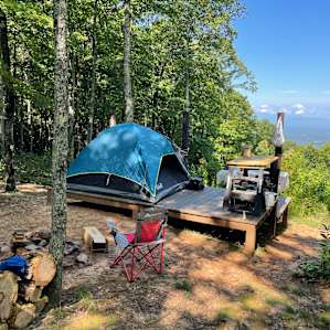 Remote mountain camping platform