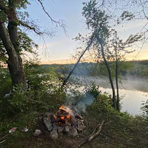 Good ole fire over looking the river