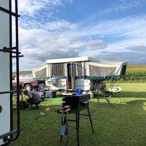 Getting camp set up for the weekend.