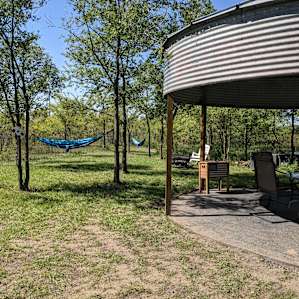 My son and I loved reading in the hammocks.
