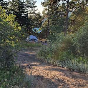 Secluded campsite with kitchen
