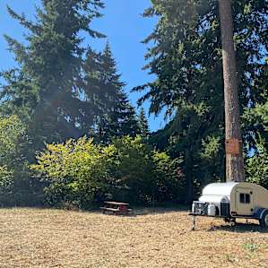 Tree cover around camp to keep you cool during the day.