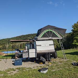 Our little camper on the pad.
