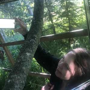 Magic forest mirror. Kind to a 40 yr old gal not wearing any make-up