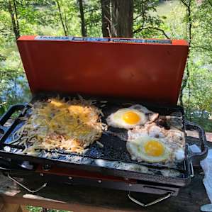Nothing beats cooking breakfast outside!