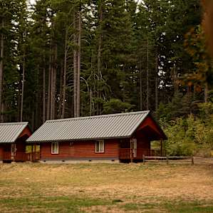 A view of our cabin and some of the other cabins on property.