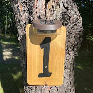 Nice touches - each site has a sign with a solar powered light to help you find it after dark