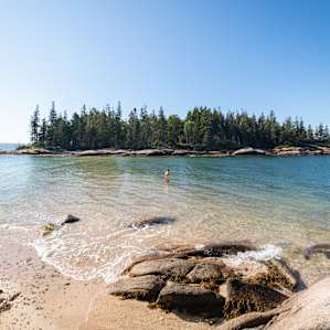 The beach at Barred Island preserve.