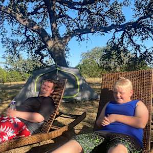 My boys hanging at the campsite