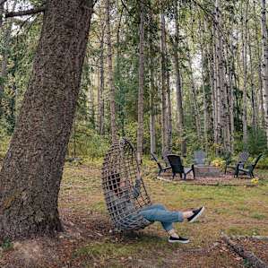 A fun chair provided as additional seating
