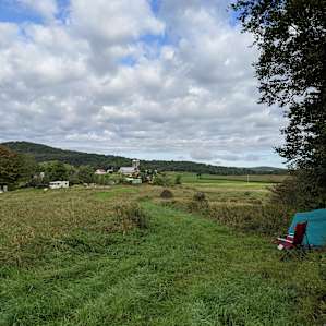 Camping at the top of the meadow!