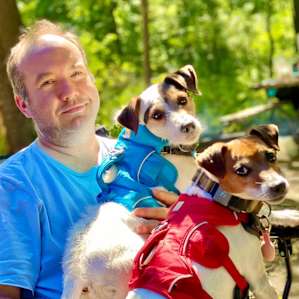 Happy camper, happy doggies.
