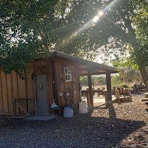 Restrooms with flush toilets and cold water shower!