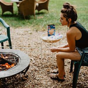It was well stocked with firewood and it was a fun adventure to make our meals over the fire-pit. The hosts were even kind enough to provide a s'mores kit!