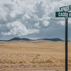 The property is just beyond this crossroad