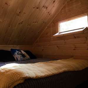 We slept in the loft, it was so lovely to see trees out every window and have the fresh cool night air moving through.