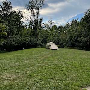 Lots of space around the barn for kids to run and play.