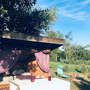 No mosquito net needed, brought curtains for extra shad
