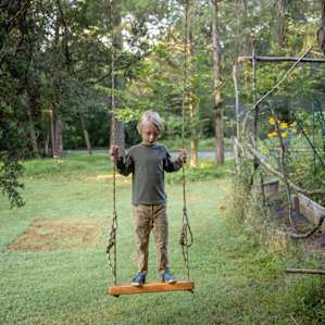 Swings are located around the property