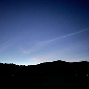 Early morning just before sunrise from camp site