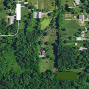 Sat view. The red dot was our location.