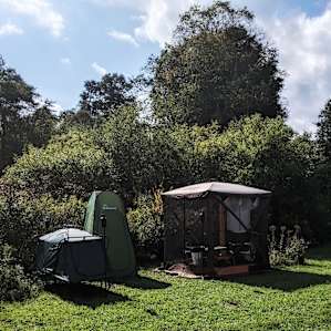 One camper's setup at Apple Cove