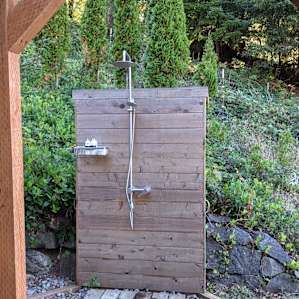 Outdoor shower is a treat