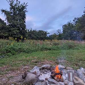 Peace and quiet by the campfire