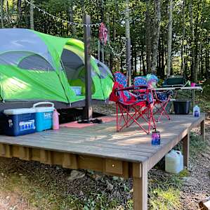 Remote mountain camping platform