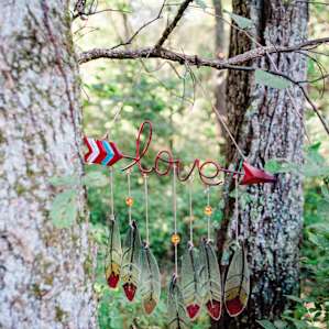 One of the many wind chimes we found hanging in the trees