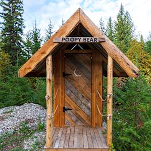 There are not many outhouses you could call majestic but this was certainly one of them.