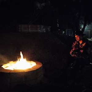 guitar by the fire