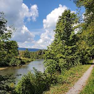 Greenbrier River next to bike trail.